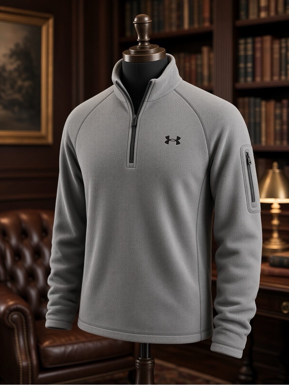 Under Armour Grey Quarter-Zip Performance Fleece Pullover